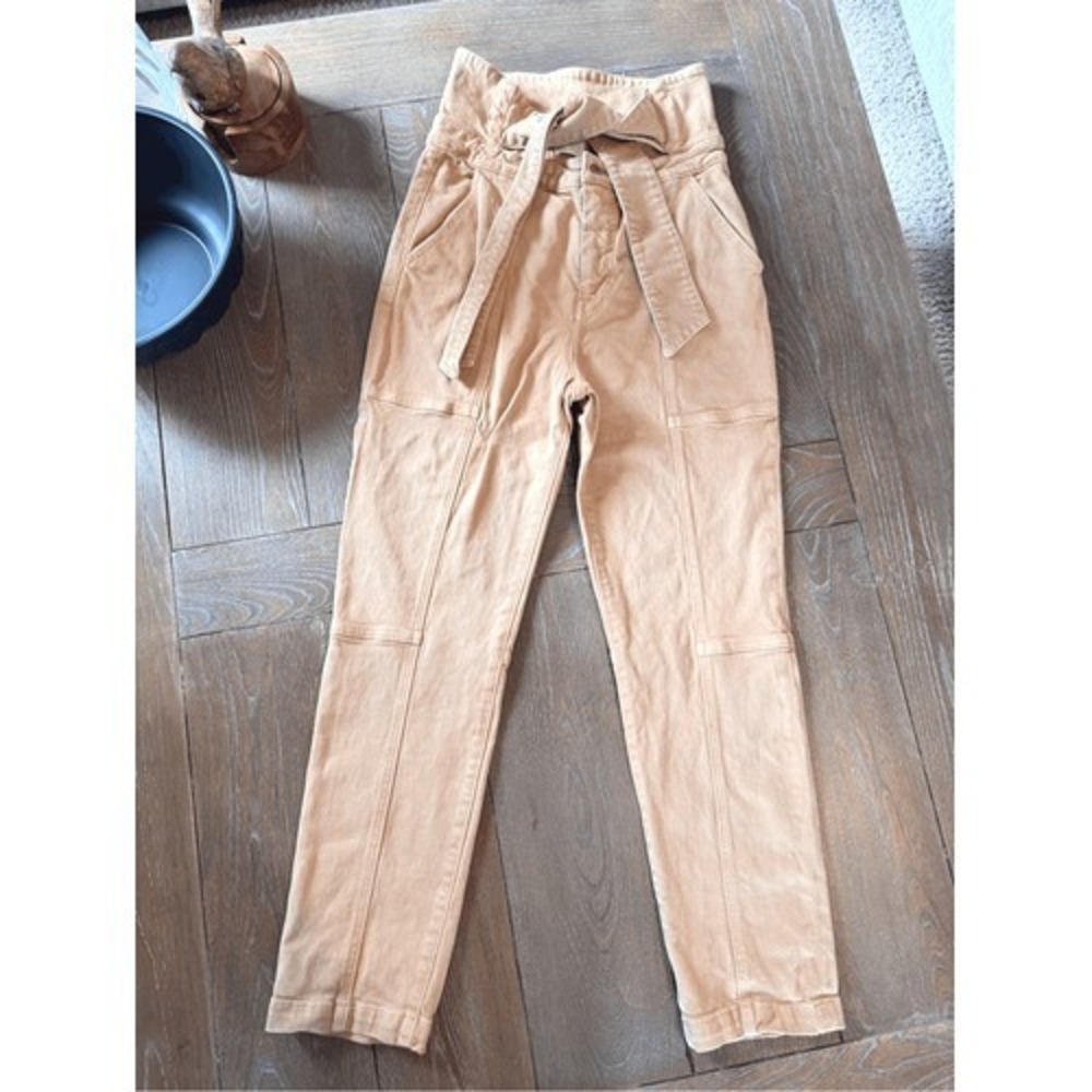Jonathan Simkhai‎ Standard Paperbag Pants Women Tan 28 (T1)